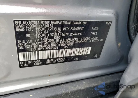 2024 Toyota Rav4 Xle z USA, uszkodzony, nr VIN 2T3P1RFV1RC485021